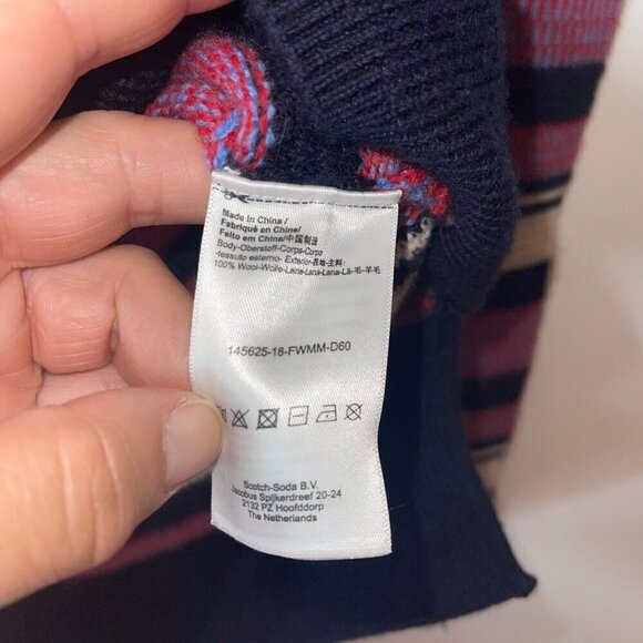 Scotch And Soda Mens Sweater Size Medium Purple Funnel Knit Crewneck China - Picture 6 of 10